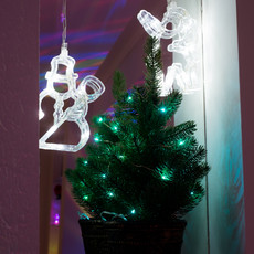 Фигура светодиодная Санта Клаус на присоске с подвесом, цвет белый