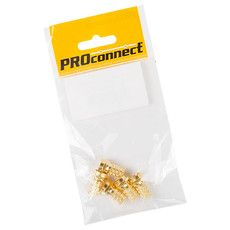 Разъем антенный на кабель, штекер F для кабеля RG-6, GOLD, (5шт.) (пакет)  PROconnect