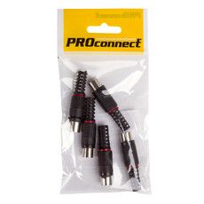 Разъем антенный на кабель, (штекер-TV), черный, (5шт.) (пакет)  PROconnect