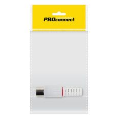 Разъем антенный на кабель, (гнездо-TV), белый, (1шт.) (пакет)  PROconnect