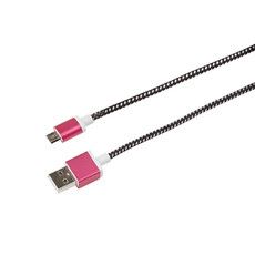 USB кабель microUSB, шнур в тканевой оплетке, черный (усиленный) REXANT