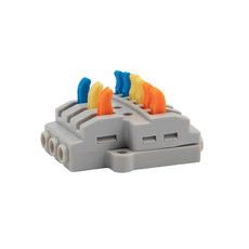 Клемма СМК 3х2 проходная разветвительная 3 полюса, с монтажной площадкой (1 ввод, 2 вывода на полюс) (50 шт./уп.) REXANT