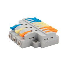 Клемма СМК 3х3 проходная разветвительная 3 полюса, с монтажной площадкой (1 ввод, 3 вывода на полюс) (50 шт./уп.) REXANT