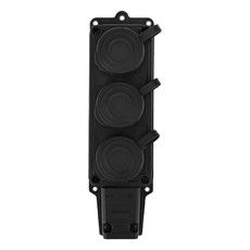 Розетка (колодка) штепсельная трехместная влагозащищенная 2P+PE 230V, 16 А, IP44 каучук PROconnect
