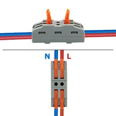 Клемма СМК 222-422 проходная 2 полюса (0,08-4 мм²), серая (5 шт./уп.) REXANT
