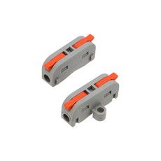 Клемма СМК 222-421P проходная 1 полюс, с монтажной площадкой (0,08-4 мм²), серая (50 шт./уп.) REXANT