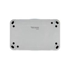 Блок горизонтальный 2 розетки (керамика) Mini OG IP54 с заземлением, о/у, серый KRANZ