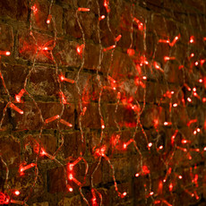 Гирлянда Светодиодный Дождь 2x0,8м, прозрачный провод, 230 В, диоды Красные