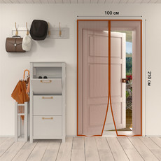 Дверная антимоскитная сетка 210х100 см коричневая (магниты пришиты по всей длине сетки!) 