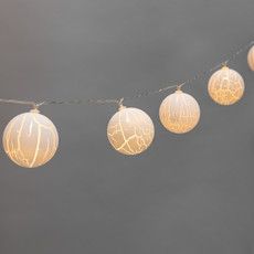 Гирлянда светодиодная Снежки 1,5м, прозрачный ПВХ, 10 LED, теплый белый, питание 2хАА