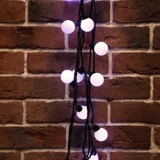 Гирлянда светодиодная Мультишарики Ø38мм 10м 40 LED БЕЛЫЙ черный ПВХ IP65 постоянное свечение 230В нужен блок 303-500 NEON-NIGHT