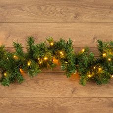 Еловый шлейф 2,7м, диаметр 26см, теплое белое свечение 80 LED с эффектом мерцания NEON-NIGHT