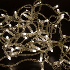 Гирлянда светодиодная Нить 10м 100 LED ТЕПЛЫЙ БЕЛЫЙ прозрачный ПВХ IP65 постоянное свечение 230В соединяется нужен блок 303-500-1 NEON-NIGHT