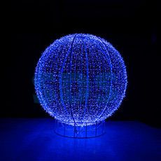 Декоративная 3D фигура Шарик елочный 350 см синий