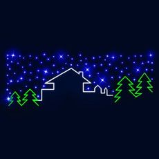 Декоративная перетяжка Домик в лесу 500х130 см (цвет на выбор)