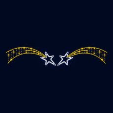 Декоративная перетяжка Две звезды 600х110 см (цвет на выбор)