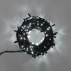 Гирлянда Нить управляемая 20м 240 LED БЕЛЫЙ черный каучук IP67 свечение с динамикой 230В нужен контроллер 217-204 NEON-NIGHT