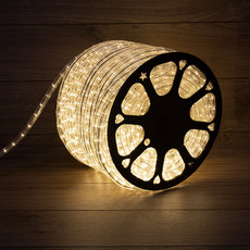 Дюралайт LED, постоянное свечение (2W) - ТЕПЛЫЙ БЕЛЫЙ, 24 LED/м Ø10мм, бухта 100м