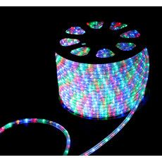 Дюралайт LED трехжильный 230В 13мм 30 LED/м МУЛЬТИ (RYGB) свечение с динамикой модуль 1м бухта 100м NEON-NIGHT