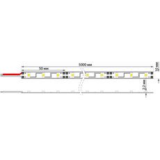 LED лента 5м силикон, 8 мм, IP65, SMD 2835, 60 LED/m, 12 V, цвет свечения красный LAMPER
