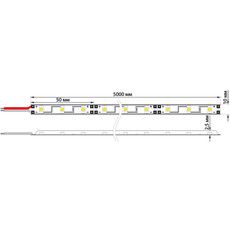 LED лента 5м открытая, 10 мм, IP23, SMD 5050, 60 LED/m, 12 V, цвет свечения красный LAMPER