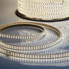 LED лента 220 В, 6.5x15 мм, IP67, SMD 3014, 240 LED/m, цвет свечения теплый белый, 100 м