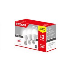 Лампа светодиодная REXANT Груша A60 20.5 Вт E27 1948 Лм 4000 K нейтральный свет (3 шт./уп.)
