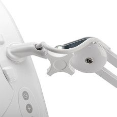 Лупа на струбцине REXANT, квадратная, 5D, с подсветкой 60 SMD LED, сенсорный регулятор яркости, белая