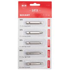 Бита PZ1 x 50 мм для шуруповерта сталь S2 5 шт. (лента) REXANT