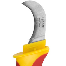 Нож монтажника, нержавеющая сталь, изогнутое лезвие REXANT